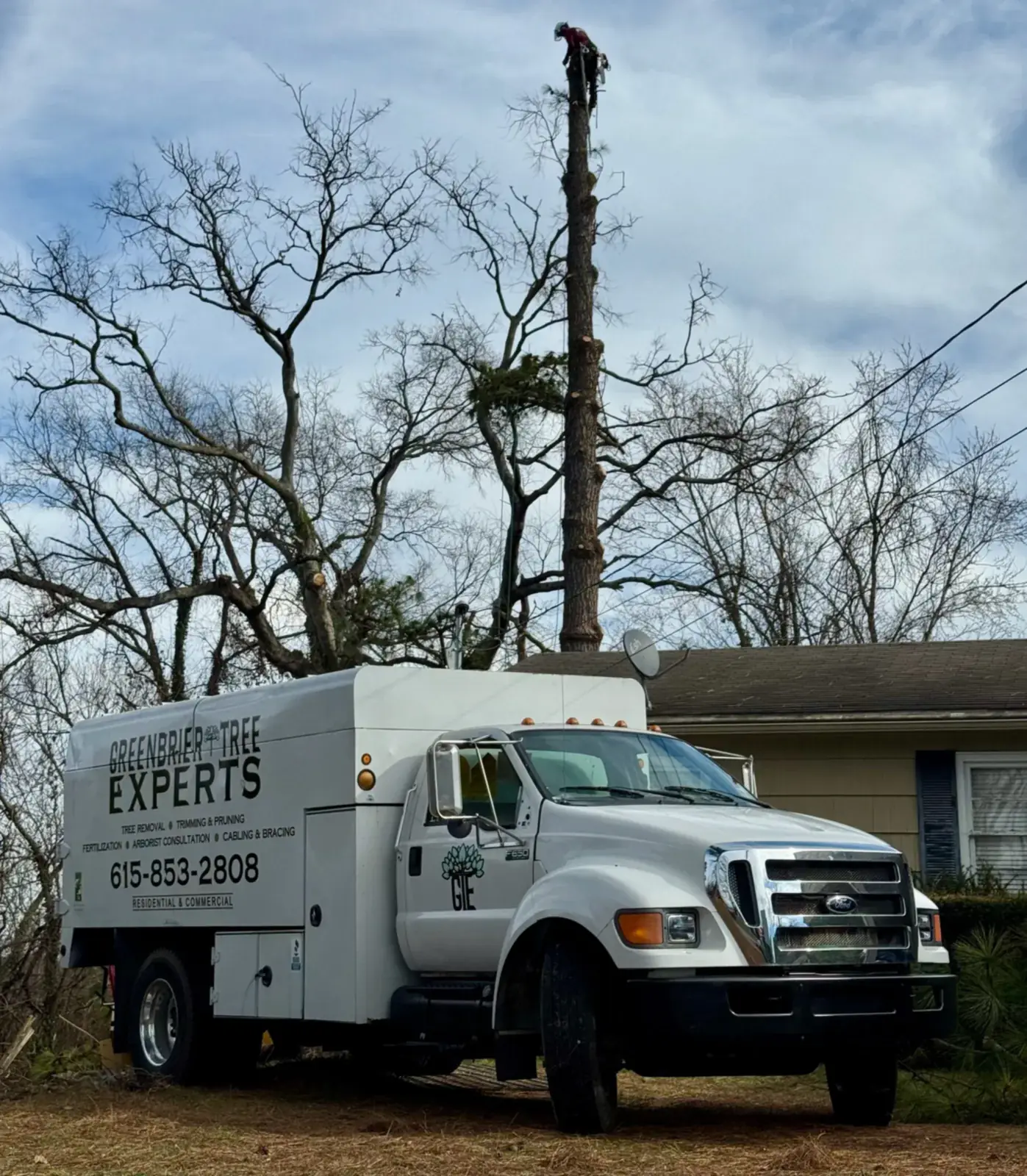 Greenbrier Tree Experts chip truck ready for a job